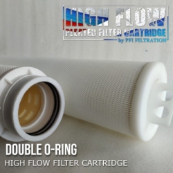 double oring pleated high flow filter cartridge  large