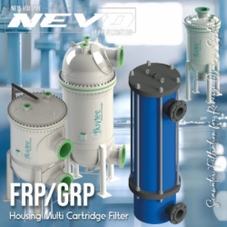 fluytec frp grp pvc housing multi cartridge filter vessel  large